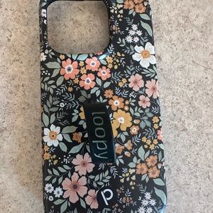 Loopy Case Black Floral Phone Case, iPhone 14 Pro